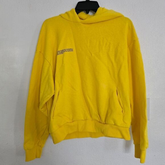 Pangaia Yellow Hooded Sweater Size Medium - Picture 2 of 11
